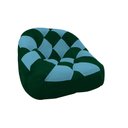 Ver imagem 1 de Poltrona Paloma Escritório Sala Pé Plástico Suede Verde e Suede Azul Turquesa - Dominic Decor