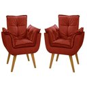 Ver imagem 1 de Kit 02 Poltronas Decorativas Opala Suede Bordô - Dora Bela