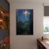 Quadro Decorativo Tela Canvas Paisagem Folhagem Sol com Moldura e Vidro Prata - 120x60 Cm - 3