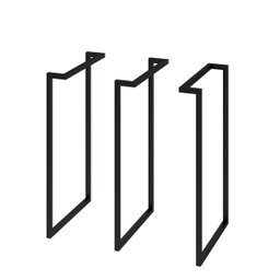 3 Pés Base De Mesa 75cm Quadrada Metal Escrivaninha Aparador:Preto - 3