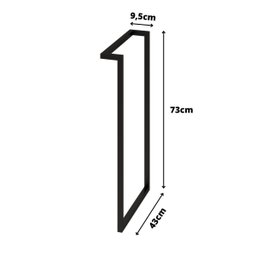 3 Pés Base De Mesa 75cm Quadrada Metal Escrivaninha Aparador:Preto - 5