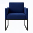 Ver imagem 2 de Poltrona Decorativa Reforçada para Recepção e Estética Azul