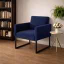 Ver imagem 1 de Poltrona Decorativa Reforçada para Recepção e Estética Azul