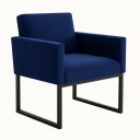 Ver imagem 3 de Poltrona Decorativa Reforçada para Recepção e Estética Azul
