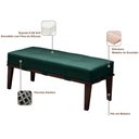 Ver imagem 3 de Puff Decorativo 100cm Martínez Veludo Pés Madeira Verde/Imbúia - Gran Belo