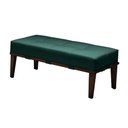 Ver imagem 1 de Puff Decorativo 100cm Martínez Veludo Pés Madeira Verde/Imbúia - Gran Belo