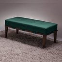 Ver imagem 5 de Puff Decorativo 100cm Martínez Veludo Pés Madeira Verde/Imbúia - Gran Belo
