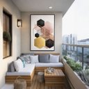Ver imagem 4 de Quadro Canvas Abstrato Hexagonal 40x30cm Mold Preta