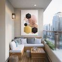 Ver imagem 5 de Quadro Canvas Abstrato Hexagonal 40x30cm Mold Preta