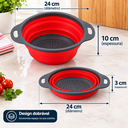 Ver imagem 4 de Escorredor de Alimentos Retratil 1 Unidade P Macarrão Vegetais na Cor Vermelho 24 cm