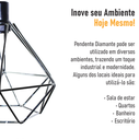 Ver imagem 5 de Pendente Aramado Diamante - Cromado - 2100-11