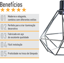 Ver imagem 4 de Pendente Aramado Diamante - Cromado - 2100-11