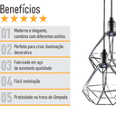 Ver imagem 4 de Lustre com 2 Pendentes Aramados Diamante - Cromado - 2-2100-11