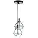 Ver imagem 1 de Lustre com 2 Pendentes Aramados Diamante - Cromado - 2-2100-11