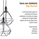 Ver imagem 5 de Lustre com 2 Pendentes Aramados Diamante - Cromado - 2-2100-11