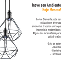 Ver imagem 5 de Lustre com 2 Pendentes Aramados Diamante - Cromado - 2-2100-11