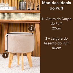 Capa de Puff Redondo Médio Avulsa Lisa Ajustável com Elástico - Tecido Veludo Decoração Banquinho Lu - 4