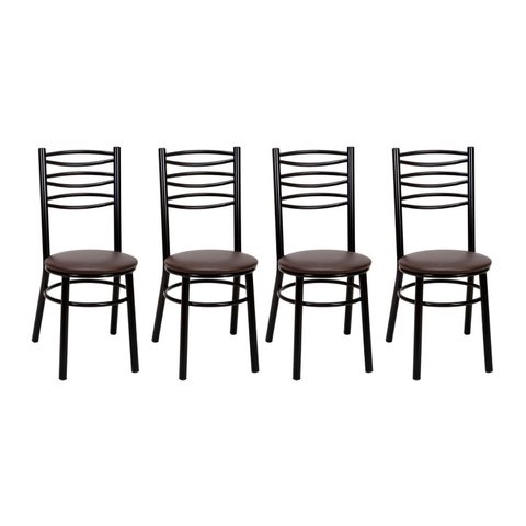 Kit 4 Cadeiras para Sala de Jantar Pintadas CC33 Preto/Marrom