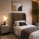 Ver imagem 1 de Cabeceira Solteiro Estofada Ideal para Cama Box 100cm Corino - Canela