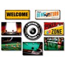 Ver imagem 1 de Kit 8 Placas Decorativas Jogos e Frases Mdf