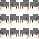 Ver imagem 3 de Kit 12 Poltronas Decorativa para Sala Nina Suede Cores Pé Palito 30cm Castanho - Suede