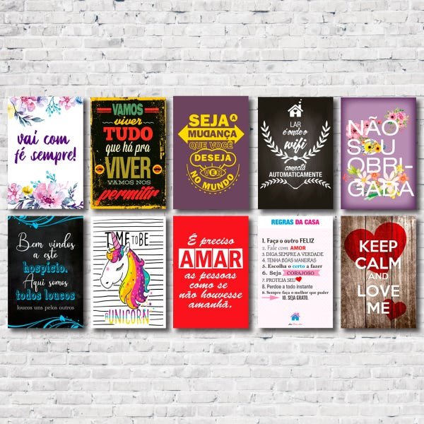 Kit 10 Placas Decorativas Tema Frases Motivacionais Mdf Madeiramadeira