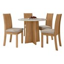 Ver imagem 1 de Conjunto Mesa Celebrare Com Tampo 4 Cadeiras Naturale Athenas Móveis Lopas