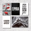 Ver imagem 3 de Kit 5 Placas Decorativas Cidades Paris Frases Mdf