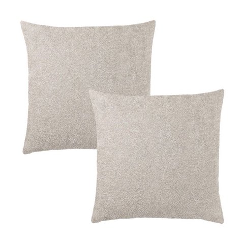 Kit 2 Capas Almofada Quadrada Bouclé 43x43 – Zíper Invisível, Texturizado