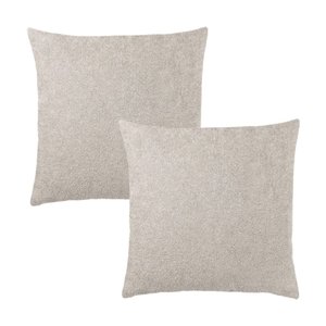 Kit 2 Capas para Almofada em Bouclé Quadrada Várias Cores Cor:bege