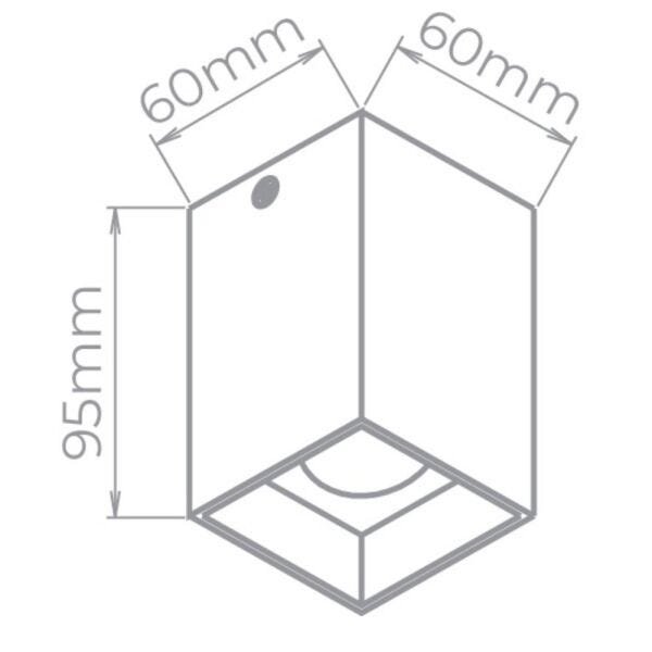 Spot Plafon Sobrepor Quadrado Metal para Dicróica Preto Stella - 2