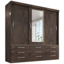 Ver imagem 5 de Guarda-Roupa Casal 3 Portas Correr 9 Gavetas com Espelho Capri