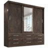 Guarda-Roupa Casal 3 Portas Correr 9 Gavetas com Espelho Capri - 5