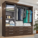 Ver imagem 2 de Guarda-Roupa Casal 3 Portas Correr 9 Gavetas com Espelho Capri