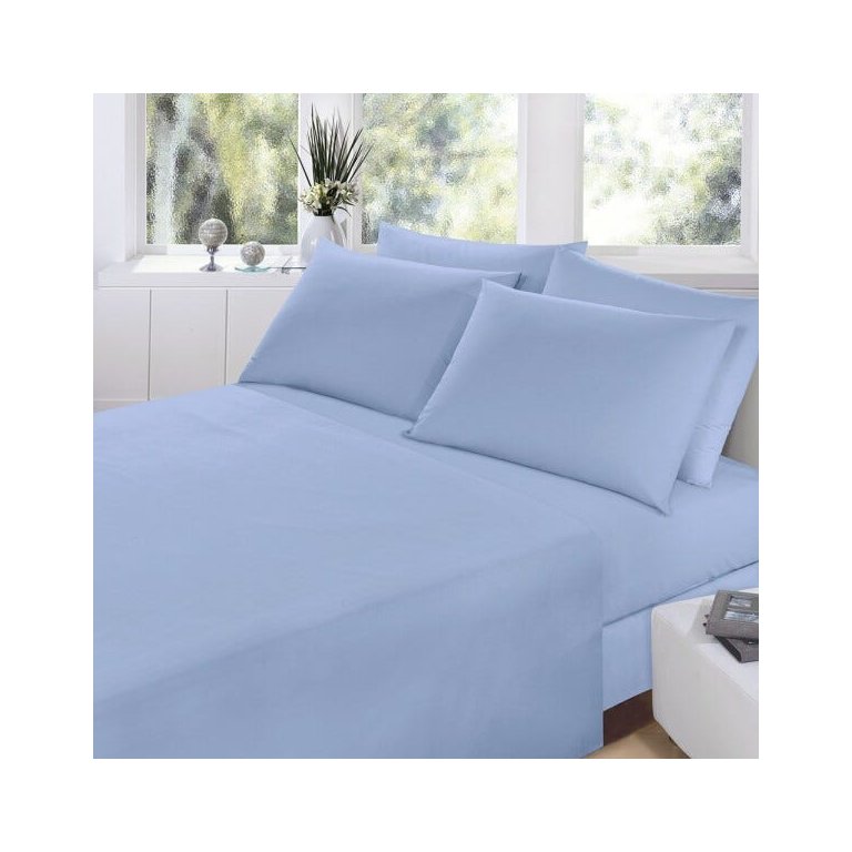 Jogo de Cama - King Size - Prata - 150 Fios - Azul 6547 - 4 Peças - 100% Algodão - Santista