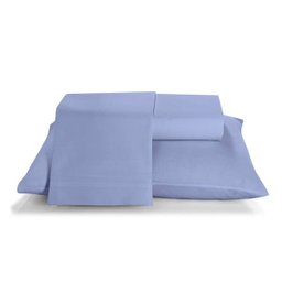 Jogo de Cama - King Size - Prata - 150 Fios - Azul 6547 - 4 Peças - 100% Algodão - Santista - 2