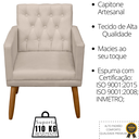 Ver imagem 5 de Poltrona Cadeira Capitone Decorativa para Sala de Estar Recepção Salão de Beleza Manicure Madeira Ma