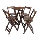 Ver imagem 1 de Conjunto Mesa Bistrô Bar Dobrável com 4 Cadeiras em Madeira Maciça - Imbuia