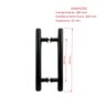 Puxador H duplo 30x20cm tubular redondo para porta de vidro e portão - Preto - 2