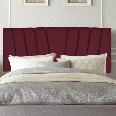 Painel Estofada Bélgica 90cm Solteiro Para Cama Box Quarto Suede Bordô - Gat Magazine