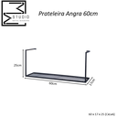 Ver imagem 3 de Prateleira Angra 60cm Estilo Industrial Metal Cozinha Quarto Sala Decorativa Studio Metal Madeira Pr