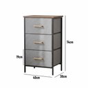 Ver imagem 3 de Cômoda Organizadora BSL3900 3 Gavetas Aço Puxador Madeira Cinza Ab Mídia