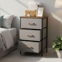 Ver imagem 5 de Cômoda Organizadora BSL3900 3 Gavetas Aço Puxador Madeira Cinza Ab Mídia