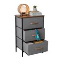 Ver imagem 1 de Cômoda Organizadora BSL3900 3 Gavetas Aço Puxador Madeira Cinza Ab Mídia