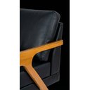 Ver imagem 4 de Kit 2 Poltronas Mona Luxo Madeira Maciça Corino Preto para Sala de Estar Decorativa Moderna