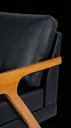 Ver imagem 4 de Kit 2 Poltronas Mona Luxo Madeira Maciça Corino Preto para Sala de Estar Decorativa Moderna