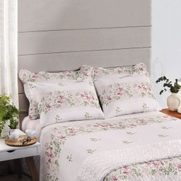 Jogo de Cama - Casal - Royal - Luara Rosa - 4 Peças - 100% Algodão - Santista - 1
