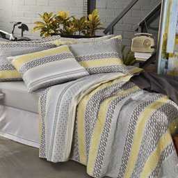 Jogo de Cama - Casal - Prata - 150 Fios - Miguel - 4 Peças - 100% Algodão - Santista - 1