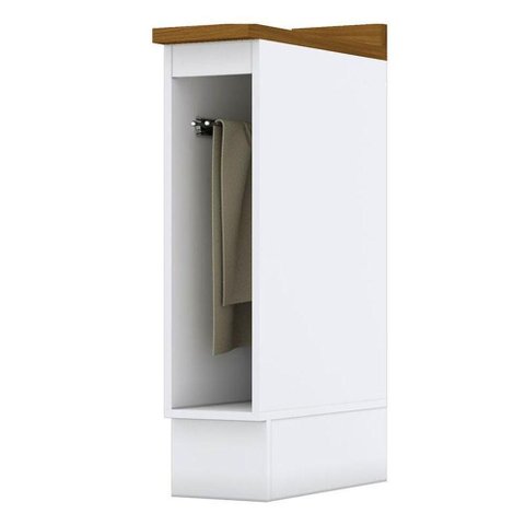 Balcão Porta Toalha 20 Cm Nova York Branco com Tampo Nature - Henn