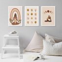 Ver imagem 1 de Kit 3 Quadros Decorativos Yoga- Poses 24x18cm - com Vidro:madeira Preta